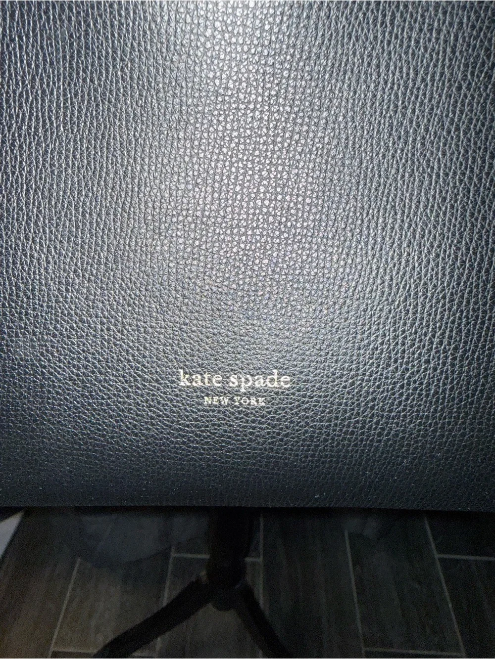 Brand New WOT!!  Kate Spade Black Pebbled Leather Shoulder Bag with Gold Logo